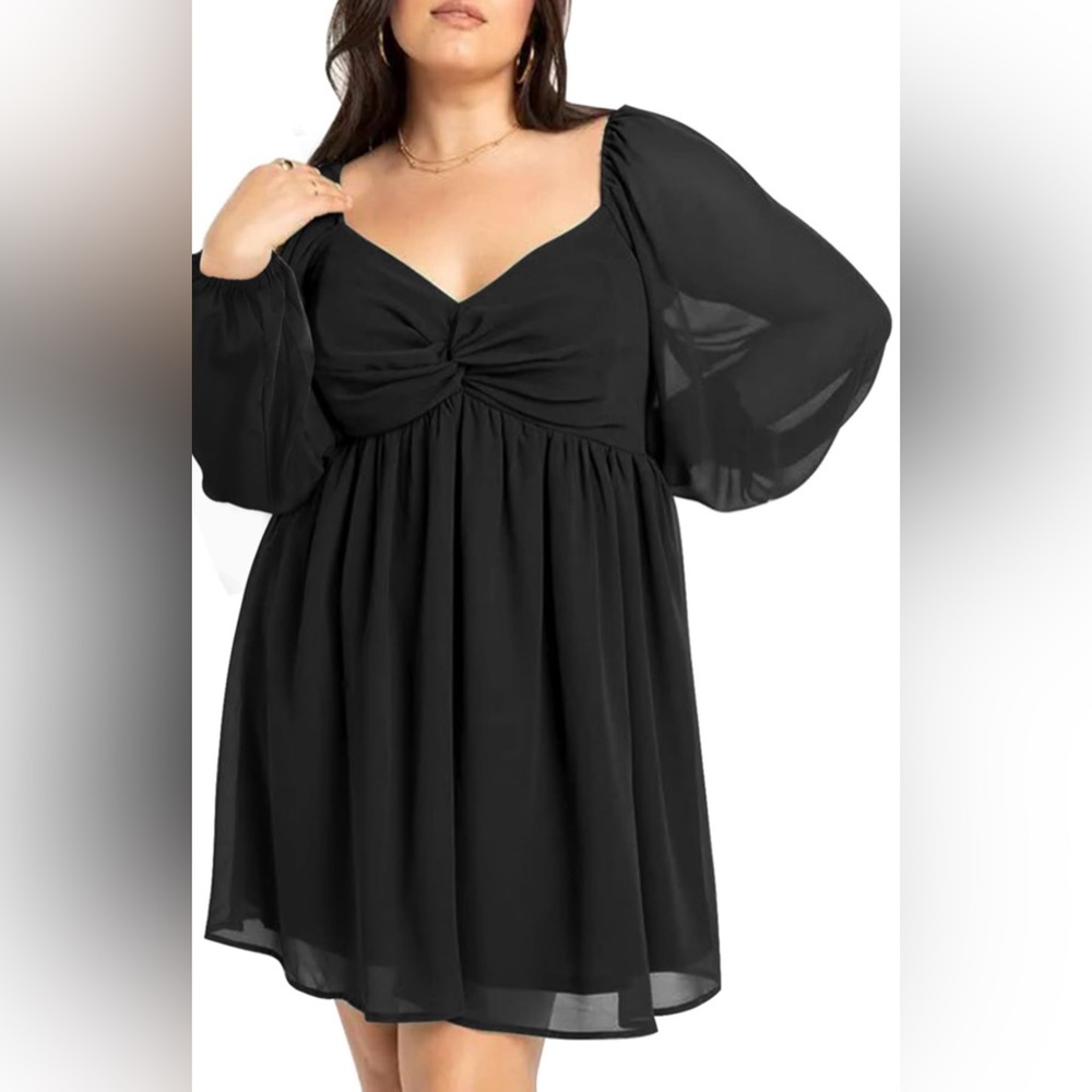 Elegant Black Dress with Sheer Sleeves